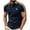 Navy, variant on Zylanna Men's Turndown Collar Shirts, Short Sleeve Breathable Summer Printed Button Down Casual Trouses for Men Navy Size S