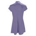 thumbnail image 5 of Vestido informal corto de manga corta liso y sexy de corte ajustado y cintura alta para mujer - Poliéster ligero, bolsillos, varias tallas, 5 of 5