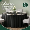 thumbnail image 3 of Exquisite 12-Pack Disposable 120-Inch Round Black Plastic Tablecloths for Parties, 3 of 6