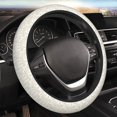 thumbnail image 4 of Cauagu White Rabbit Print Car Steering Wheel Cover - Universal Car Accessory for Diverse Cars for Steering Wheel with a Diameter of 14.5"-15", 4 of 7