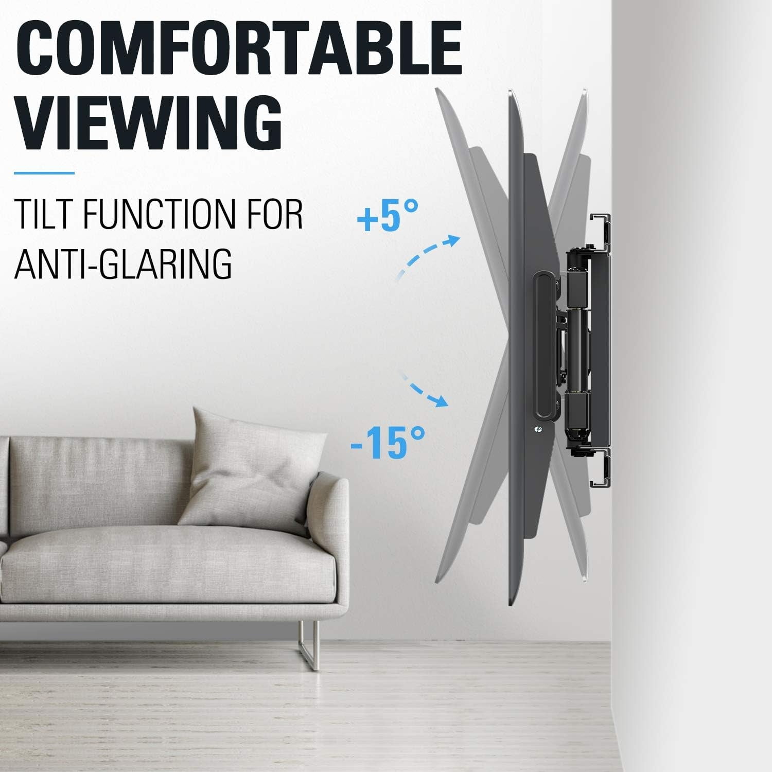 Listed Full Motion TV Mount for Most 42-84 Inch TVs, Adjustable TV Wall Mount Swivel and Tilt, Loading 100 LBS, Max VESA 600x400mm, Fits 16", 18", 24" Studs