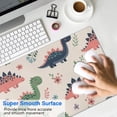 thumbnail image 4 of Long Mouse Pads for Desk,Beige Dinosaurs Flowers Leaves Desk Mats on Top Of Desks, Desk Mouse Pad Extra Large with 3mm Non-Slip Base and Stitched Edge for Gaming,Office,Work,Home 31.5"x11.8", 4 of 6