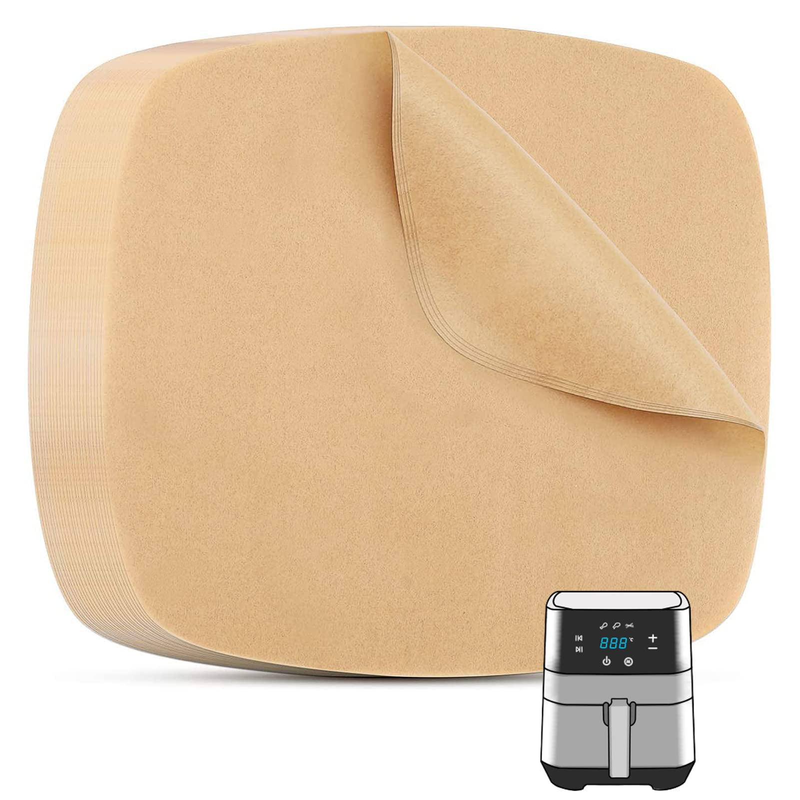 CREAMIC 200Pcs 8.7 Inch Large Square Baking Paper Sheet, Air Fryer