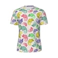 thumbnail image 5 of Wukai Colorful Pattern With Cute Chameleons Print Men's Short-Sleeved Mesh T-Shirt,Quick-Dry Short Sleeve Workout T-Shirt-X-Large, 5 of 8
