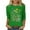 Green, variant on Shirts for Women under $10 3/4 Sleeve Round Neck Printed T-shirt Pullover Blouse Green S
