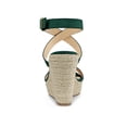 thumbnail image 2 of BLISSFUL STEP Chaussures pour Femmes Sandales Espadrilles à Talon Compensé Slingback à Brides Croisées Vert 7, 2 of 8