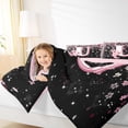 thumbnail image 4 of Manfei Girls Pink Monogrammed Queen Comforter Set 3 Pieces, Personalized Letter U Bedding Sets, Kawaii Axolotl Cherry Blossoms Bedding Comforter Set, Breathable Home Decor, 4 of 8