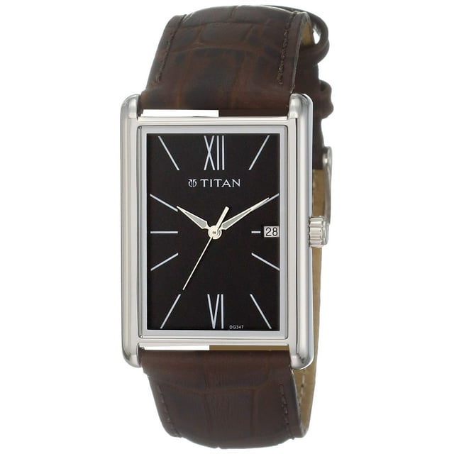 Titan Men's Neo Analog-Quartz Watch with Leather Calfskin Strap, Brown, 22 (Model: 1731SL01)