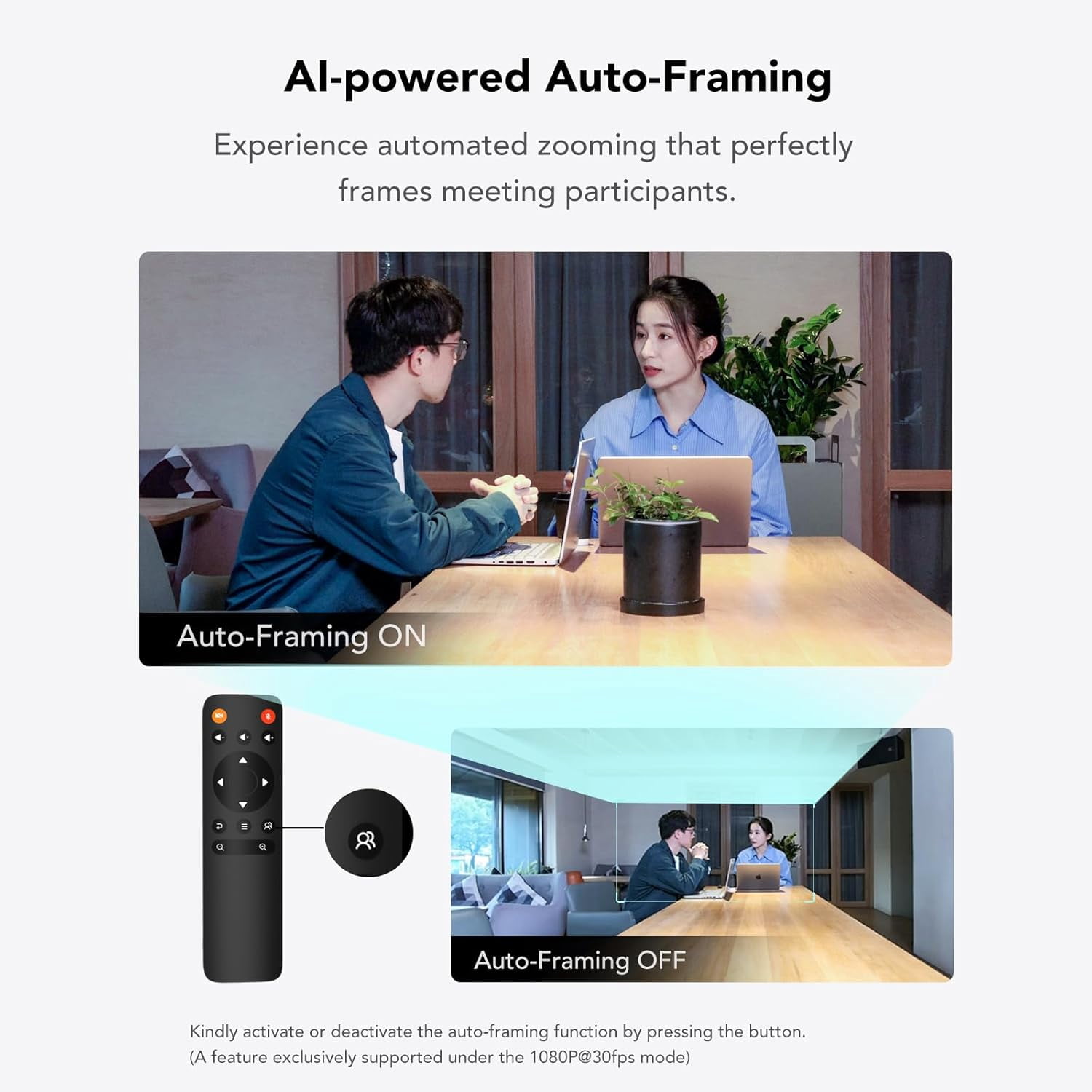 Nuroum C40 2K Video Webcam with Microphone, Speaker, AI Auto Framing, 5X Zoom, Noise Cancelling Mics, Blue, New