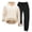 Beige, variant on Blekii Men's 2 Piece Tracksuit Sets Fleece Fuzzy Hooded Sherpa Sweatshirt & Joggers, Winter Warm Two-Piece Outfit, Cuffed Ankle Sweatpants Set, Thick Cozy Loungewear for Cold Days,