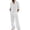 White, variant on Awwp Men Set Linen Suit Men's Clothing Casual Beach V Neck Loose Long Sleeved Pants Sports Suit for Men Blackish Green L