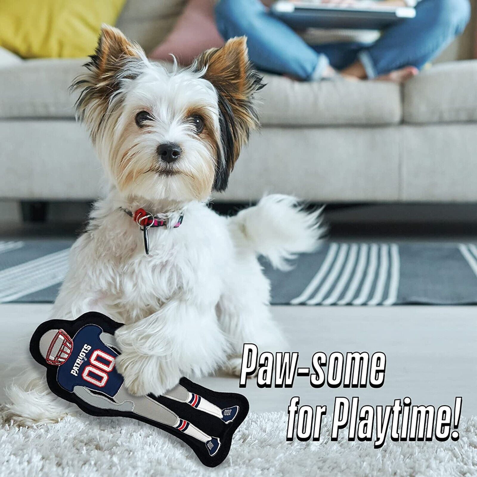 NFL New England Patriots Athletes Player Pet Dog Toy Premium Quality with Built-in Squeaker Chew Toy