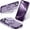 Purple, variant on KOMI for iPhone 16 Pro Case 6.3", with Magnetic Ring Stand [Compatible with MagSafe] [Military Grade Protection] Slim Shockproof Translucent Protective Phone Case White