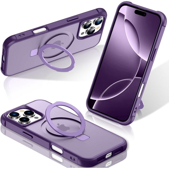 REQO Magnetic Stand Ring Compatible with iPhone 16 Pro Case [Military Grade Drop Protection][Compatible with Mag-Safe] Kickstand Slim Matte Case for iPhone 16 Pro Phone 6.3"