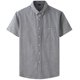 thumbnail image 1 of Mens Manga Corta Botón Abajo Camisas Negocios Turndown Cuello Raya Camisa de Bolsillo, Blusa de Manga Corta, 1 of 1