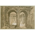 thumbnail image 2 of Charles-Joseph Beauverie 24x18 Gold Ornate Framed and Double Matted Museum Art Print Titled - Ruins of the Tuileries, the Portico. (1871), 2 of 4