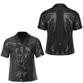 thumbnail image 6 of iiniim Mens Short Sleeve Shiny Button up Blouse T Shirt for Party and Clubbing Black XXL, 6 of 7