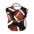 thumbnail image 2 of Hirioo Brown Football On Black for Baby Waterproof Pocket Bib Adjustable Closed for Babies Toddlers with Large Pocket 6-24Months, 2 of 8