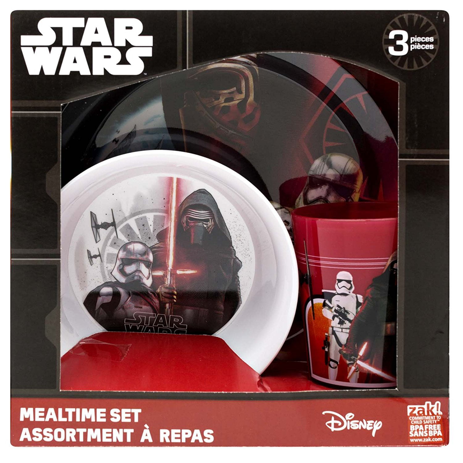 THE FORCE AWAKENS PLATE BOWL AND CUP GIFT SET ZAK DESIGNS STAR WARS 