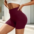 thumbnail image 4 of Cagogo Women's High Waisted Quick Dry Sport Shorts Slim Fit Casual Workout Athletics Running Yoga Gym Shorts Summer Activewear Beach Lounge Trousers, Wine 2XL, 4 of 5