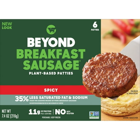 Beyond Meat Beyond Breakfast Sausage Plant-Based Breakfast Patties, Spicy 7.4 oz