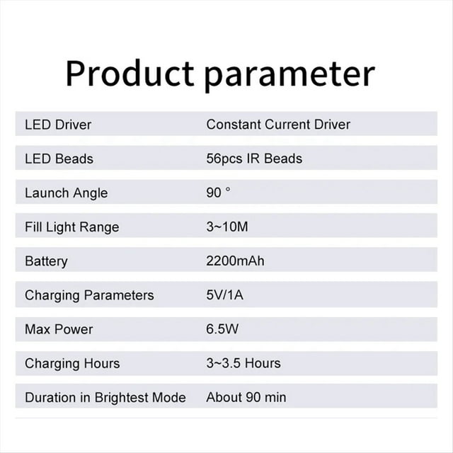 LN-5 - Luces de Relleno Infrarrojas para Fotografía, Visión , Video, Lámpara con 56 LED para Videocámara Digital DSLR con Infrarrojos
