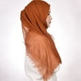 thumbnail image 4 of Femmes Foulard en Coton Couleur Unie Châle Respirant Couvre-Chef Extérieur, 4 of 10