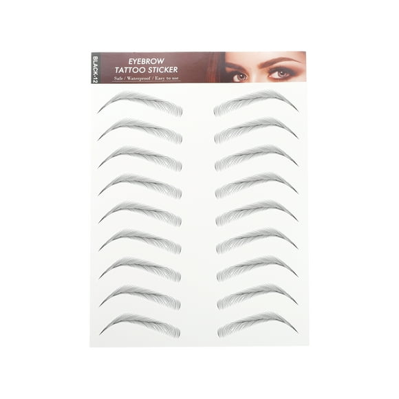 Unique Bargains Tatouage Simulation Sourcils pour Femmes 1 Pce Arc, Noir