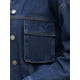 thumbnail image 5 of Chaqueta de mezclilla de mujer de gran tamaño INSPIRE CHIC con botones y bolsillos en el pecho, talla S, azul oscuro, 5 of 6