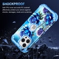thumbnail image 6 of Casetego for iPhone 16 Pro Case,Glow in The Dark Three Layer Heavy Duty Shockproof Full Body Protection Hard Plastic Bumper+Soft Silicone Protective Case,Blue Rose, 6 of 8