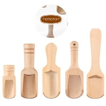 WEAVILUX Sugar Spoon Mini Wooden Scoops Light Brown 5Pcs