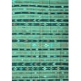 thumbnail image 1 of Ahgly Company Machine Washable Indoor Rectangle Southwestern Turquoise Blue Country Area Rugs, 2' x 4', 1 of 4