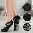 thumbnail image 2 of VerdeVida Grip Pilates Socks for Women, 2 Pairs Black — Non-Slip Yoga Socks with Cross Straps, Combed Cotton, Open-Top Design for Barre, Ballet, Dance & Barefoot Workout, Sizes 5-9, 2 of 7