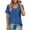 Blue, variant on ZyeKqe Short Sleeve Tops for Women Casual V Neck T Shirts Solid Color Basic Summer Tops Loose Fitted Size S-XXL