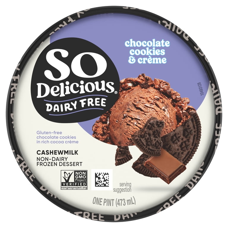 So Delicious Dairy Free Chocolate Cookies and Creme Cashew Milk