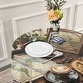 thumbnail image 6 of YAZAOO Round Tablecloth Coffee and Chocolate Cake Pattern Tableclothes, 6 of 8
