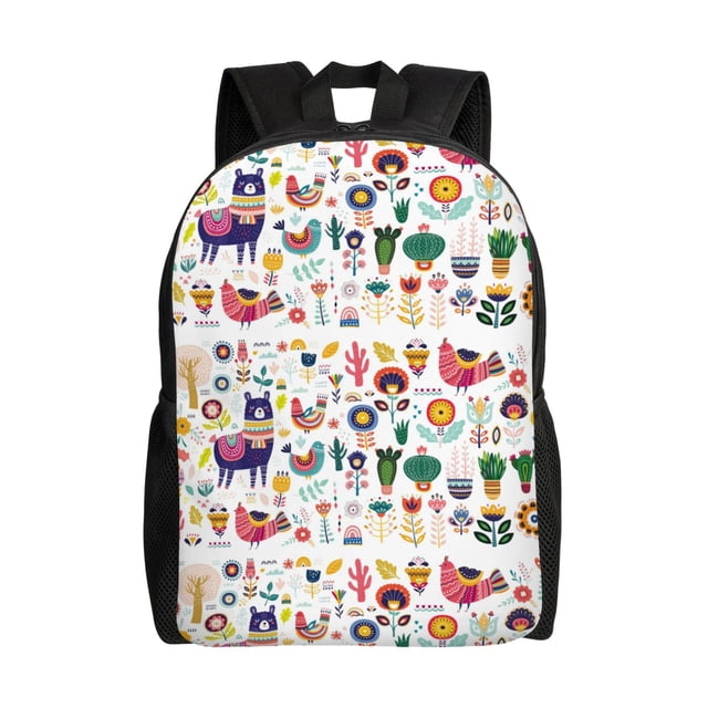 Easygdp Alpaca Flower Mochila Versátil y Elegante: Comodidad, Almacenaje y Durabilidad para la Universidad, Trabajo, Viajes y Uso Diario