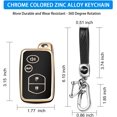 thumbnail image 3 of Key Fob Cover Compatible with Toyota Camry Avalon Corolla Highlander Prius RAV4 Venza Keychain Case Holder Protector,Gold-black, 3 of 6