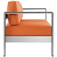 thumbnail image 2 of Modway Shore Outdoor Patio Aluminum Loveseat in Silver Orange, 2 of 4
