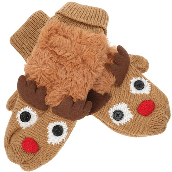 Phenofice Knit Winter Gloves For Protector Full Finger Mittens Suitable For Working Skiing Outdoor Fishing 1 Pair 9.4X3.9In