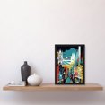 thumbnail image 2 of London Iconic Landmarks Modern Abstract Cityscape Artwork Framed Wall Art Print A4, 2 of 4