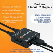 J-Tech Digital 1x2 HDMI Powered Splitter for Full HD 1080p & 3D Support One Input to Two Outputs