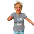 thumbnail image 4 of Zwiiyzr Toddler Baby Boys Girls Summer Clothes Trendy Easter Rabbit Ears Easter Eggs Print Round Neck Print Short Sleeve Top for 3-14 Years Gray, 4 of 4
