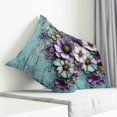 thumbnail image 4 of Throw Pillow Covers 20x20 Inch, Retro Flower Decorative Pillow Cases for Couch Sofa Bed, Blue Walls Mottled Vintage Country Farm Cotton Linen Square Home Decor Pillowcases with Hidden Zipper, 4 of 7