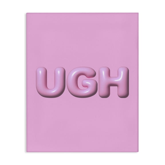 Stupell Industries Eclectic Pink Ugh Balloon Letters Canvas Art, 16 x 20, by House of Lulu