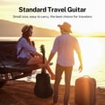 thumbnail image 5 of Donner Guitarra acústica para principiantes adultos 36 pulgadas Dreadnought tamaño 3/4 paquete de guitarra negra paquete kit de viaje, madera de abeto con bolsa de transporte Capo Tuner Correa cuerda, 5 of 5