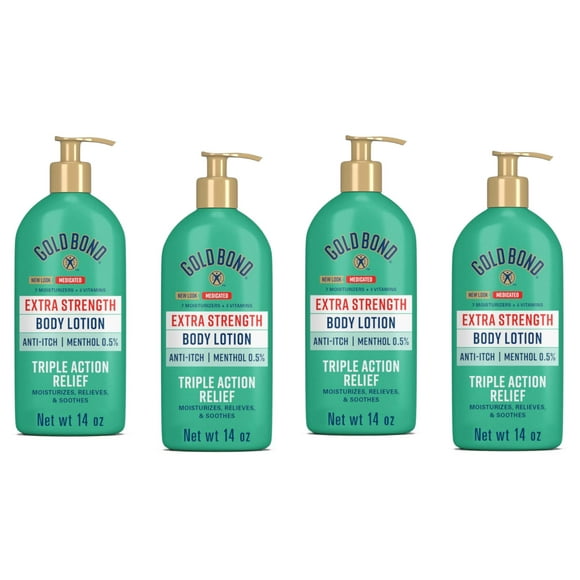Gold Bond Body Lotion Medicated Extra Strength 14 Oz (Pack Of 4)