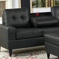 thumbnail image 4 of Cosmic Homes Marcel Leather Upholstered Sectional Sofa with Reversible Chaise & Storage Ottoman –  Black, 4 of 7