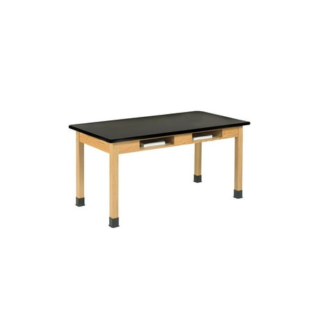UPC: 0874002002962 | Diversified Woodcrafts Rectangular Activity Table 54 x 24 Oak/Black (C7201K30N)