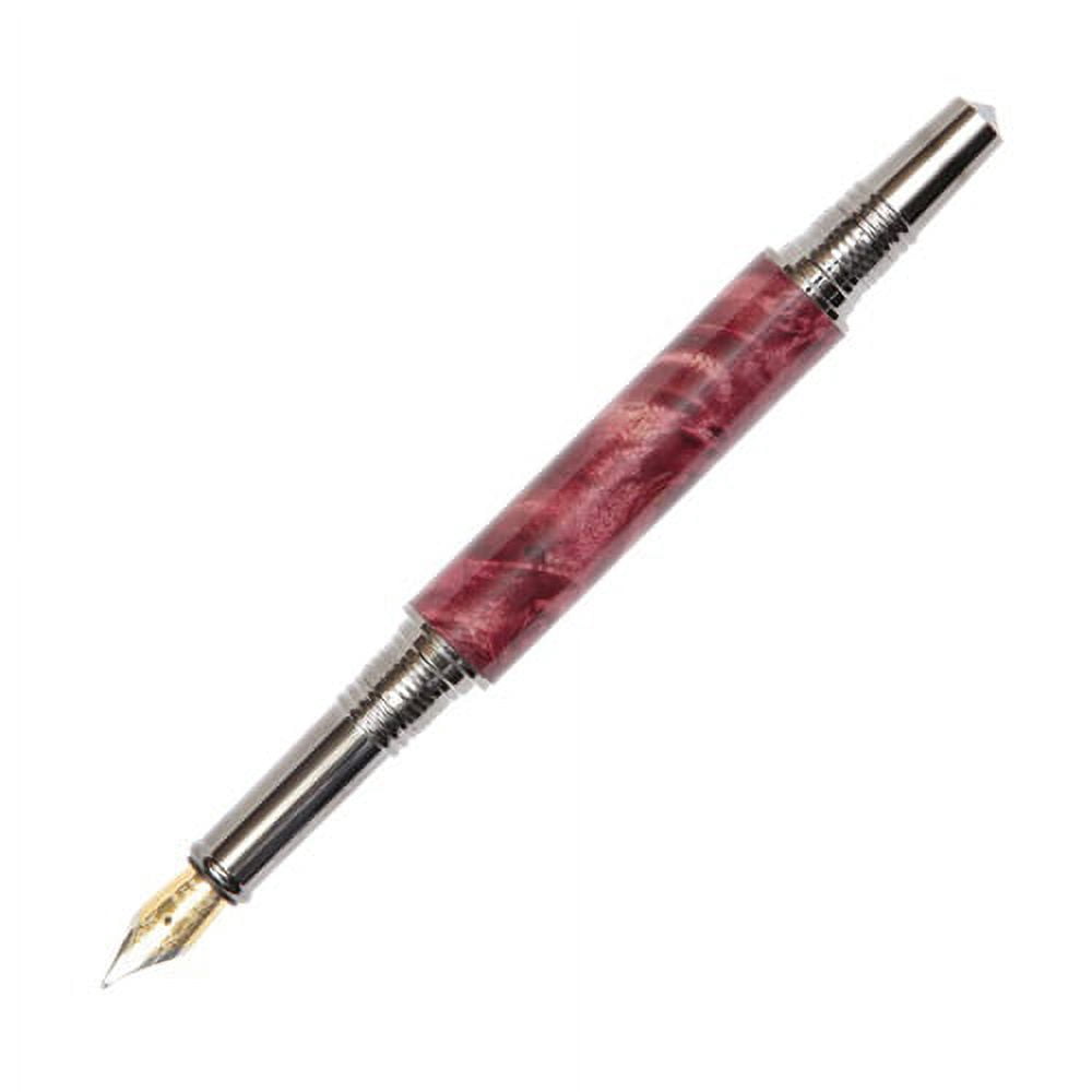 Art Deco Fountain Pen - Red Maple Burl